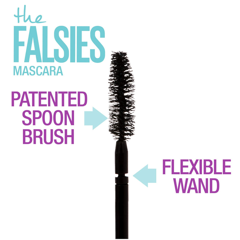 Volumizing, Lengthening Washable Mascara, Blackest Black, by Maybelline Volum' Express The Falsies Clump-Free Formula for Thicker, Fuller Lashes, 1 Tube Maybelline New York