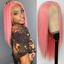 Maycaur Orange Lace Front Wigs Long Straight Hair 24 Inch Wigs for Fashion Women Synthetic Lace Front Wigs with Natural Hairline Maycaur