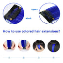 TOFAFA 16 Pcs Colored Hair Extensions Curly Wavy Clip in Synthetic Hairpiece Streak for Girls Women Kid, Multi-colors Party Highlights (Orange) TOFAFA