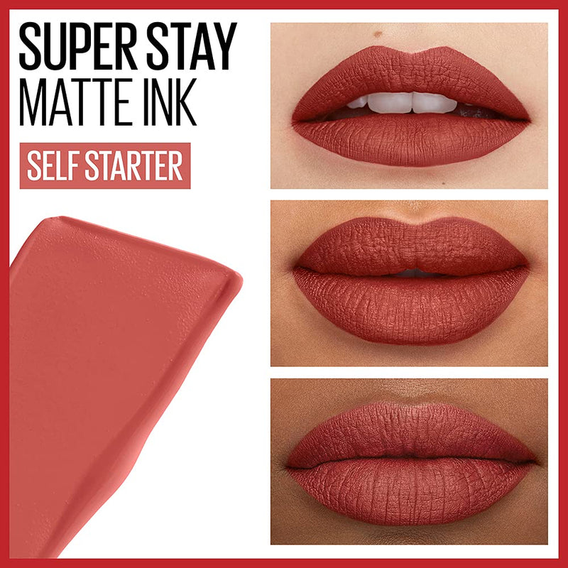 Maybelline New York SuperStay Matte Ink Liquid Lipstick, City Edition, Self-Starter, 0.17 Ounce Maybelline New York