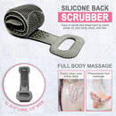 TRIED TRU- XL 35.5 inch Silicone Back Washer for Shower Double Sided Back Scrubber and Massager Soft On Skin Lathers Soap Silicone Loofah Alternative. Deep Clean Exfoliation (Grey) Tried