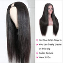 UNice Hair U Part Wig Human Hair, Glueless Straight Human Hair Wigs for Black Women, Brazilian Virgin Hair Full Head U Shape Clip in Half Wig 150% Density 24inch UNICE Store