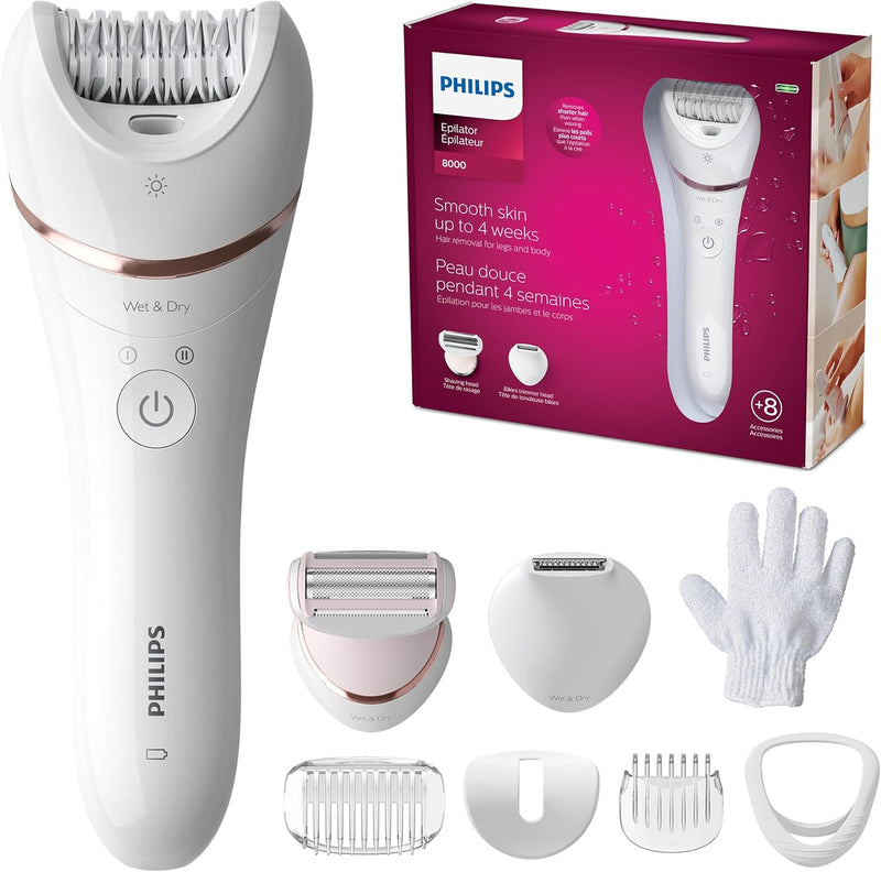 Philips Beauty Epilator Series 8000 for Women, with 3 Accessories, BRE700/04 Infinity Warehouse