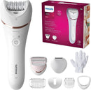 Philips Epilator Series 8000 - Cordless Wet and Dry Electric Epilator, Hair Removal for Legs and Body, with ProGuide, 3 Accessories, 60 min. Runtime, Model BRE708/00 Infinity Warehouse
