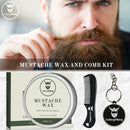 Mustache Wax and Comb Kit - Beard and Moustache Wax for Men with Strong Hold Natural Beeswax - Helps Tame, Style, and Groom (Vanilla Scent) - Striking Viking Striking Viking