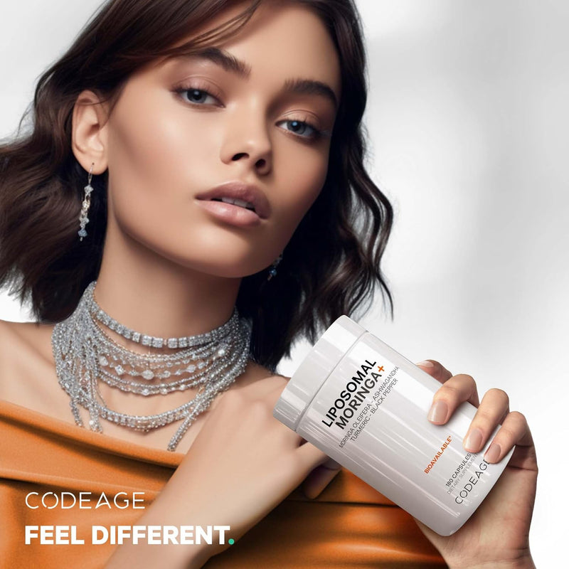 Codeage Liposomal Moringa+ Supplement, 400mg Moringa 50:1 Extract - 20,000mg Moringa Oleifera Leaf Equivalent - Turmeric, Ashwagandha, Black Pepper, 3-Month Supply, Vegan Moringa Powder - 180 Capsules Infinity Warehouse
