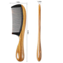 Onedor Extra Length Handmade 100% Natural Green Sandalwood With Buffalo Horn Wide tooth and Fine Tooth Hair Combs - Anti-Static Sandalwood Scent Natural Hair Detangler Wooden Combs for Women (Wide & Fine Tooth Combs) Onedor