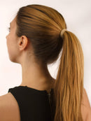 Heliums Sandy Blonde Skinny Seamless 6mm Medium Hold Soft Nylon Fabric Rolled Ponytail Holders - 18 Hair Ties Heliums