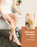 Shower Brush, Bymore Dry Brushing for Body Cellulite and Lymphatic, Dry Skin Long Handle Body Brush Natural Bristle Exfoliator Scrubber for Bath Shower Wash Brushing Exfoliating Legs and Back Bymore