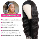 UNice Body Wave Headband Human Hair Wig Glueless None Lace Front Headband Wig Brazilian Virgin Hair Wear and Go Headband Wigs for Black Women 150% Density 14inch UNICE Store