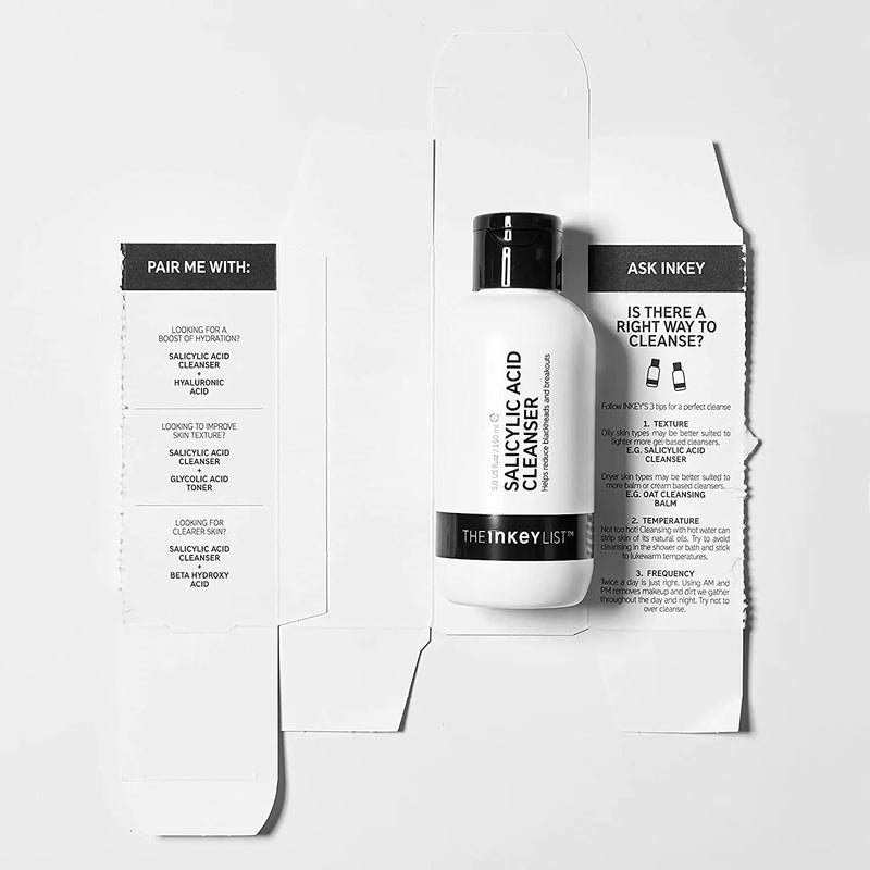 The INKEY List 2% Salicylic Acid Cleanser to Reduce Blackheads and Breakouts for Oily Blemish Prone Skin 150ml The INKEY List