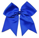 Kenz Laurenz Cheer Bows Blue Cheerleading Softball - Gifts for Girls and Women Team Bow with Ponytail Holder Complete Your Cheerleader Outfit Uniform Strong Hair Ties Bands Elastics (1) Kenz Laurenz
