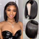 BLY 180% Density Short Bob Lace Front Wigs Straight Human Hair 4x4 Lace Closure Front Wigs For Black Women Brazilian Virgin Hair with Baby Hair Pre Plucked Natural Color(14 Inch) BLY Store