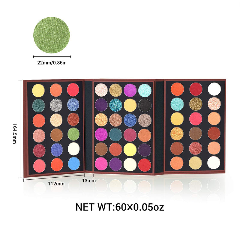 EYESEEK Eyeshadow Palette Glitter Pro 60 Colors Colorful Eye Shadow Makeup Palette High Pigmented Matte And Sparke Glitter Eyeshadow Pallet Easy To Blend Shimmer Eyeshadow Powder Valentines Day Gifts for Her EYESEEK