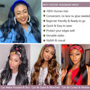 Body Wave Headband Human Hair Wigs for Black Women Glueless None Lace Front Wigs Headband Wigs Human Hair Brazilian Virgin Hair Machine Made Headband Wigs 150% Density (24" Headband wigs) beafay