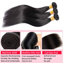 Hairro Brazilian Virgin Human Hair 1 Bundle 16 Inch Long Straight Sew in Human Hair Weft Extensions Single Bundles for Women Silky 100g/bundle