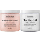 Majestic Pure Himalayan Body Scrub and Tea Tree Scrub Bundle – Body and Foot Scrub Combo set MAJESTIC PURE