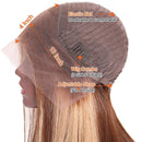 UNice Ombre Blonde 13x4 Lace Front Human Hair Bob Wig for Black Women Brazilian Remy Hair Brown Blonde Streaks Straight Lace Frontal Wig Pre Plucked with Baby Hair 150% Density (12 inch) UNICE Store
