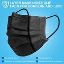Black Disposable Face Masks, 100 Pack Black Face Masks 3 Ply Filter Protection ZTANPS