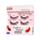KISS Looks So Natural False Eyelashes Double Pack, Lightweight & Comfortable, Natural-Looking, Tapered End Technology, Reusable, Cruelty-Free, Contact Lens Friendly, Style Sultry, 2 Pairs KISS