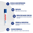 Huron - Men's Cool & De-puff Eye Stick- Refreshing serum with cooling rollerball applicator targets puffiness and dark circles. Soothes, hydrates and smoothes lines. 100% vegan, cruelty-free. 13.5ml. HURON