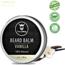 Vanilla Beard Balm - Styles, Strengthens & Softens Beards and Mustaches - 100% Natural Beard Conditioner with Organic Shea Butter, Tea Tree, Argan & Jojoba Oils with Vanilla Scent by Striking Viking Striking Viking Store