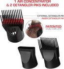 RED by Kiss Handle-Less 2200W Ceramic Tourmaline Hair Dryer, 3 Heat Settings, Pro Blow Dryer with Comb Attachment, Ionic for Frizz-Free Shine, Detangler & Straightening for 4C Infinity Warehouse