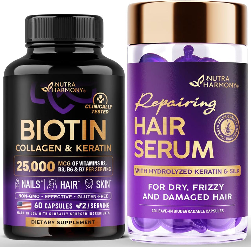 NUTRAHARMONY Biotin Collagen Caps & Hair Oil Infinity Warehouse