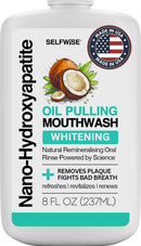 Nano-Hydroxyapatite Oil Pulling Whitening Mouthwash for Teeth and Gums, Natural & Organic, Whitens Teeth, Strengthens Enamel, Fights Bad Breath & Plaque – Smooth & Non-Greasy – for Adults & Kids 8oz Infinity Warehouse