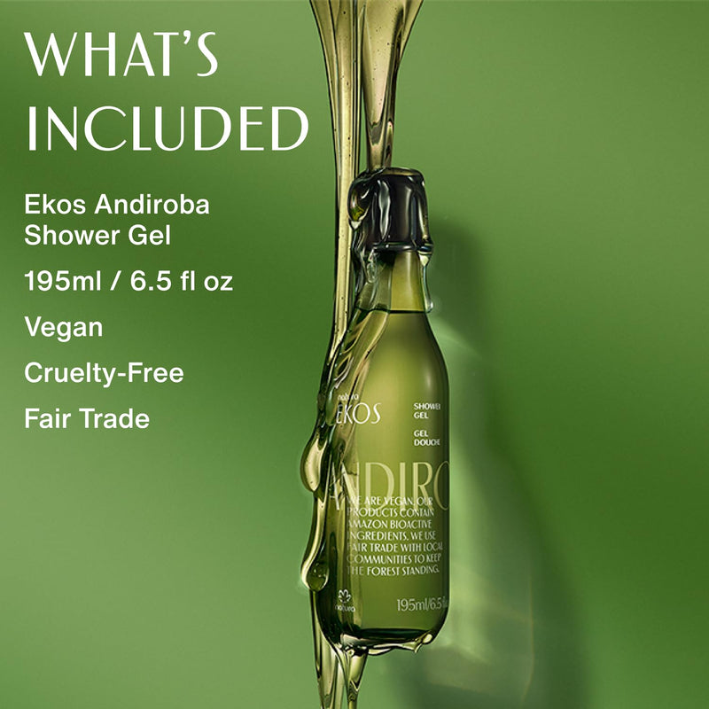 natura - Ekos Andiroba Restorative Creamy Shower Gel - Protects & Hydrates Skin - Maintains pH - Body Wash - Vegan Skin Care - Brazilian Beauty Secrets - Self Care & Body Care - 6.5 fl oz (195ml) Infinity Warehouse