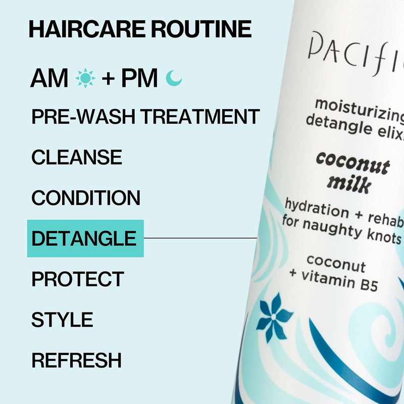 Pacifica Coconut Milk Hair Detangler Spray – Leave-In Conditioning Elixir for Tangle-Free Hair – Instantly Detangles Knots, Adds Shine & Moisture, Prevents Breakage & Frizz – Vegan & Cruelty-Free Infinity Warehouse
