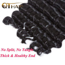 QTHAIR 12a Peruvian Virgin Hair Loose Wave Hair Weave 3 Bundles 300g 16" 16" 16" 100% Unprocessed Loose Deep Wave Virgin Human Hair Weave Natural Color QTHAIR