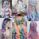 22 Inch Colored Hair Extensions 10 PCS, LADYAMZ Multi-color Party Highlights Clip in Synthetic Hair Extensions, Colorful Hair Accessories for Girls Women Kids Doll Hair Pieces (Colorful Set) LADYAMZ