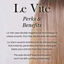 LâAnge Hair Le Vite Hair Straightening Brush | Double Negative Ion Technology for Smooth, Frizz-Free Hair | Easy, Quick Sleekness and Shine | Dual-Voltage Hair Straightener for All Hair Types (Black) l'ange