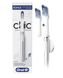 Oral-B Clic Manual Toothbrush, Chrome White, with 1 Bonus Replacement Brush Head and Magnetic Toothbrush Holder Oral-B Store