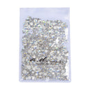 AD Beads 1440 Pieces Mixed Size No Hotfix Glue on Quality Glass Flatback Rhinestones Round Crystal Gems ( 33 Paradise Shine ) AD Beads