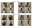 9-Row Cushion Nylon Bristle Black Women Head Wrap Scarf Enjoy Holiday 1981