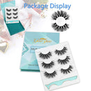GOO GOO 3D Mink Eyelashes, False Eyelashes 20mm Middle Long Crossed Cluster 1 Style 3 Pairs/set Natural Hand Made Strips Fake Eyelashes Fluffy Full Real Siberian Mink Lashes GOO GOO