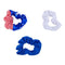 Lux Accessories Red Blue White American Flag Set of 3 July 4th Hair Elastics and Ties LUX ACCESSORIES