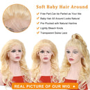 613 Blonde Lace Front Wig Human Hair Pre Plucked Bleached Knots 26" Brazilian Body Wave Human Hair Wigs for Black Women 150% Density Blonde Lace Frontal Wig with Baby Hair A8 Store