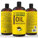 Pure Fractionated Coconut Oil - Big 32 fl oz Bottle - Non-GMO, 100% Natural, Lightweight Massage Oil for Massage Therapy on Skin, Hair, More - Perfect Carrier Oil for Essential Oils Seven Minerals