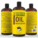 Pure Fractionated Coconut Oil - Big 32 fl oz Bottle - Non-GMO, 100% Natural, Lightweight Massage Oil for Massage Therapy on Skin, Hair, More - Perfect Carrier Oil for Essential Oils Seven Minerals