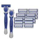 DreamGenius Razors for Women,Women's shaving,2 Non-Slip Handles +19 Refills,Value Blue Shaver Women Pack, Easy Carry in Travel DreamGenius