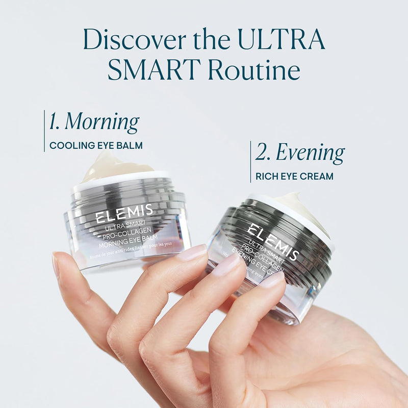 ELEMIS ULTRA SMART Pro-Collagen Eye Treatment Duo | Skincare Eye Contour for Day & Night Treament | Rejuvenates, Smoothes, and Tightens | Under Eye Cream | 10 mL
