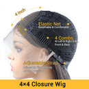 Lace Front Wigs Human Hair Pre Plucked 22inch 4x4 Deep Wave Human Hair Wigs for Black Women 12A Virgin Deep Wave Closure Wigs with Baby Hair Bleached Knots Natural Color LIKE HER