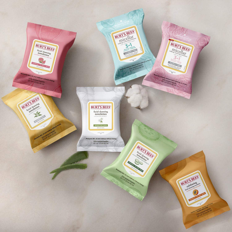 Burt's Bees Sensitive Facial Cleansing Towelettes with Cotton Extract for Sensitive Skin - 30 Count Burt's Bees Store