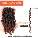 8 Inch 3 Packs Pre-twisted Spring Twist Braids Crochet Hair Short Curly Braids Pretwisted Passion Twists Bomb Twist Bob Pre-looped Synthetic Hair Extensions (8 Inch,T30