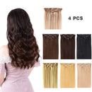 22" Hair Extensions Clip in Human Hair for Women - Silky Straight Remy Real Long Human Hair Clip on 90grams 4pieces Medium Brown