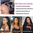 UNice Hair Curly Lace Front Human Hair Wigs for Black Women 150% Density Unprocessed Brazilian Virgin Hair 13x4 Lace Frontal Wig with Baby Hair for Women Natural Black Color (14 Inch) UNICE Store