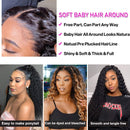 UNice Hair Curly Lace Front Human Hair Wigs for Black Women 150% Density Unprocessed Brazilian Virgin Hair 13x4 Lace Frontal Wig with Baby Hair for Women Natural Black Color (14 Inch) UNICE Store